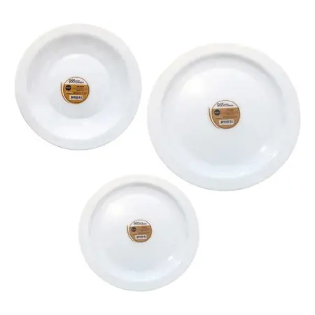 Set X 36 Piezas Gourmet Platos Playo Hondo Postre Nadir - Blanco