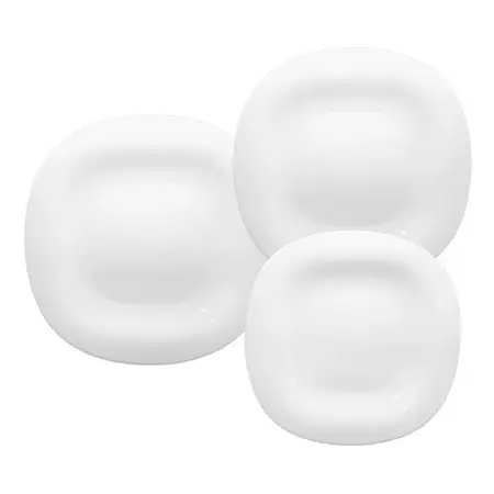 Set X 36 Platos Playo Hondo Postre Cuadrado Luminarc Cuot Blanco