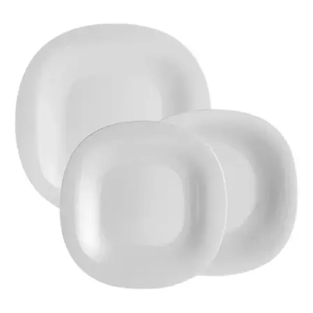 Set X 36 Platos Playo Hondo Postre Cuadrado Luminarc Cuot GRIS