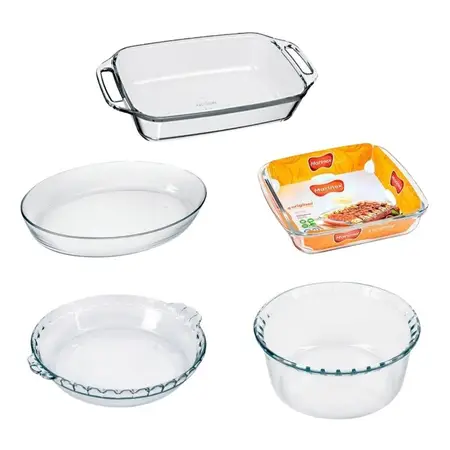 Set X 5 Marinex Fuentes Medianas Molde Vidrio Templado - Vidrio