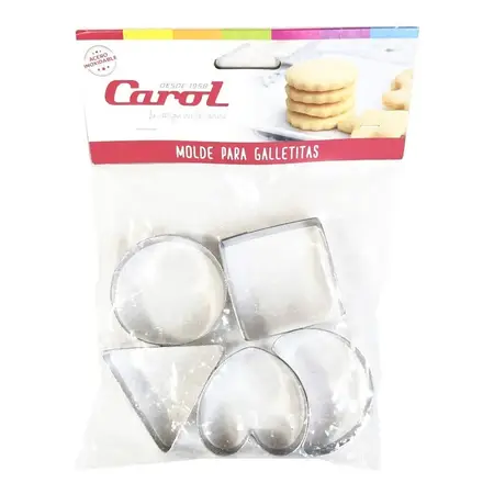 Set X 5 Moldes Cortantes Galletitas Carol Acero Inoxidable
