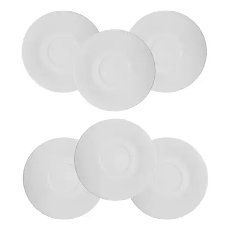 Set X 6 Plato De Te Porcelana Tsuji Conico 1600 C/sello 15cm Blanco