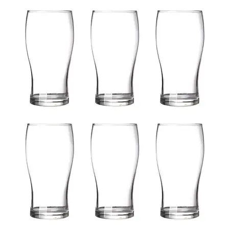 Set X 6 Vaso Cervecero Vidrio Rigolleau Pinta Cerveza 540ml Color Transparente