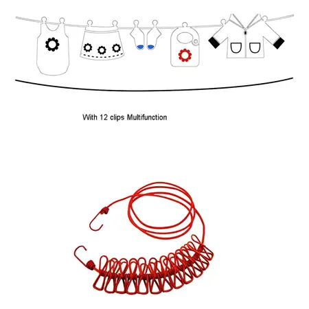 Soga Magica Tender Práctico 12 Broches Lavadero Camping Color Al Azar