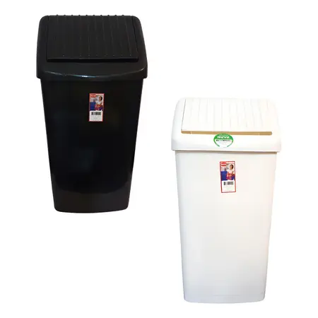 Tacho Basura Cesto Cuadrado 23 Litros Tapa Basculante Plasti