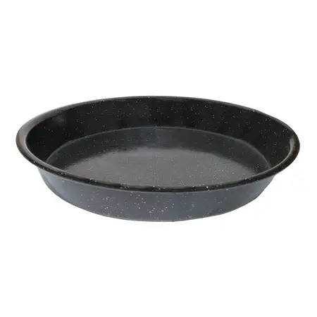 Tartera Chapa Enlozada Pizzera Tarta Pizza 4,5 Cm Alto X1 Un Color Negro
