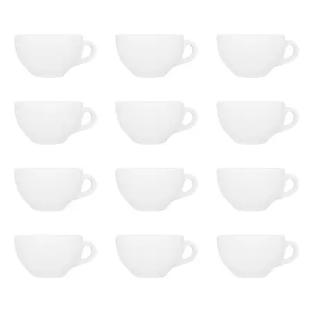 Taza Bombe 250 Ml Café Té Porcelana Nacional X 12 Unidades Bombé Blanco