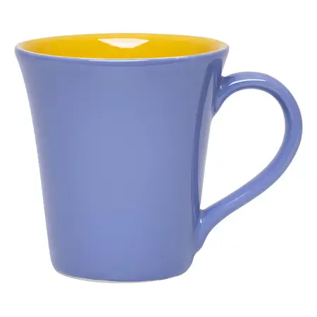 Taza De Cerámica Tulip, 330 Ml, Color Amarillo Y Azul Hortência Oxford, Color Amarillo Y Azul Liso
