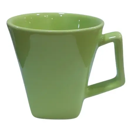 Taza Jarro Mug Quarter Cerámica 220ml Cuadrado X6 Unidades Verde