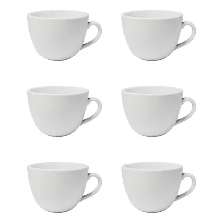 Taza Jarro Mugg Porcelana 365ml Línea 1900 Tsuji Blanca X6u 1900 Blanco