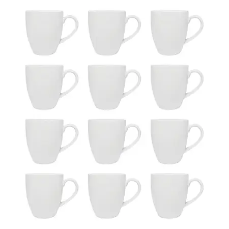 Taza Porcelana Blanca Tsuji Jarro Mug 390ml Línea 1600 X12 U - Blanco