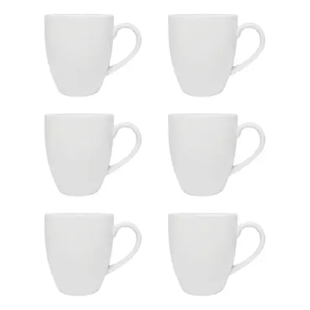 Taza Porcelana Blanca Tsuji Jarro Mug 390ml Línea 1600 X6 Un 1600 Blanco