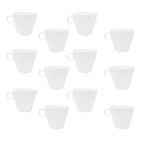 Taza Te Linea Cónico Tsuji Porcelana Con Sello 210 Ml X12 Un 1600 Blanco
