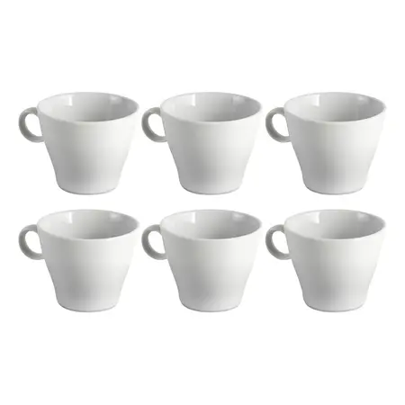 Taza Te Linea Cónico Tsuji Porcelana Con Sello 210 Ml X6 Uni Color Blanco 1600