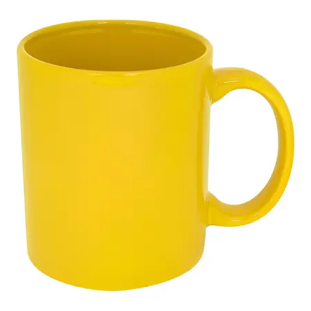 Tazas De Cerámica Biona Jarro Mug Apto Microondas 360cc X 6u Color Amarillo
