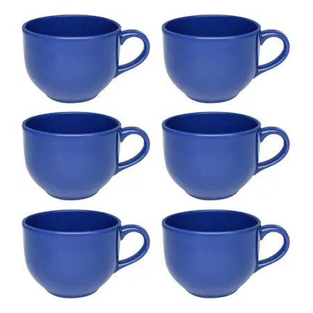 Tazon Taza Grande 740cc Jarro Mug Ceramica Biona Jumbo X6 Un azul