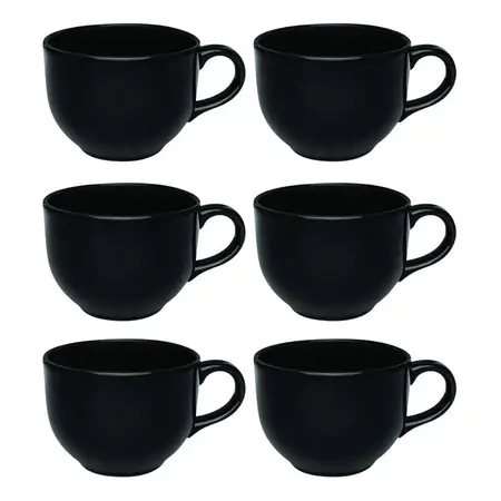 Tazon Taza Grande 740cc Jarro Mug Ceramica Biona Jumbo X6 Un negro