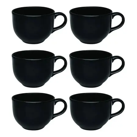 Tazon Taza Grande 740cc Jarro Mug Ceramica Biona Jumbo X6 Un negro