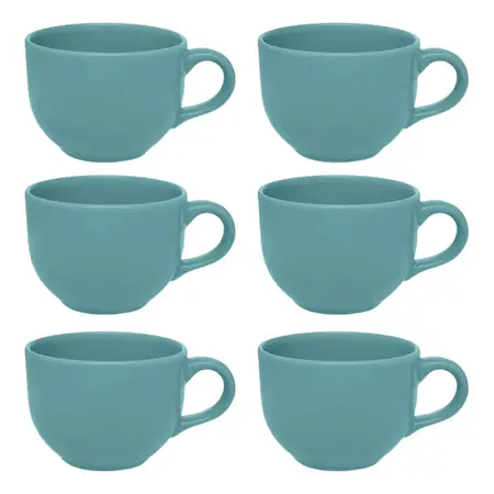 Tazon Taza Grande 740cc Jarro Mug Ceramica Biona Jumbo X6 Un Turquesa