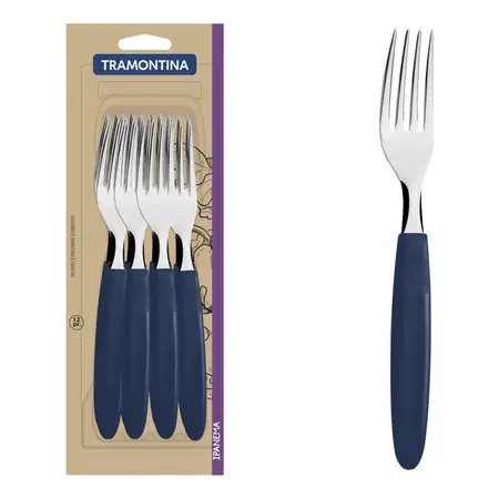 Tenedor De Mesa Tramontina Ipanema Polipropileno Azul 12 Uni