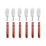 Tenedor Jumbo 21cm Polywood Tramontina 6 Unidades Asado
