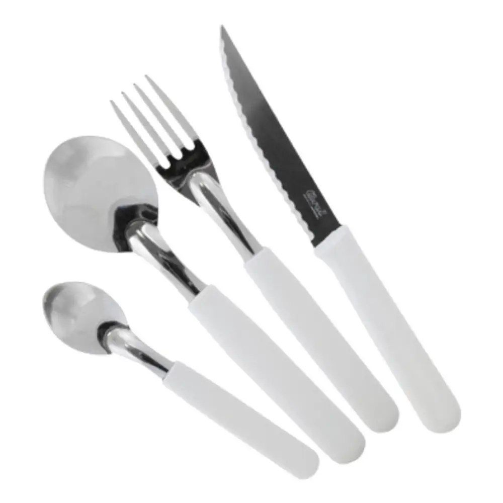 Tenedor Mango Plástico Negro Carol Acero Inoxidable X 1 Uni. BLANCO