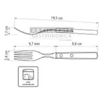 Tenedor Mesa Polywood Tramontina Asado Roble Acero Inox X12u