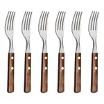 Tenedor Mesa Polywood Tramontina Asado Roble Acero Inox X6u