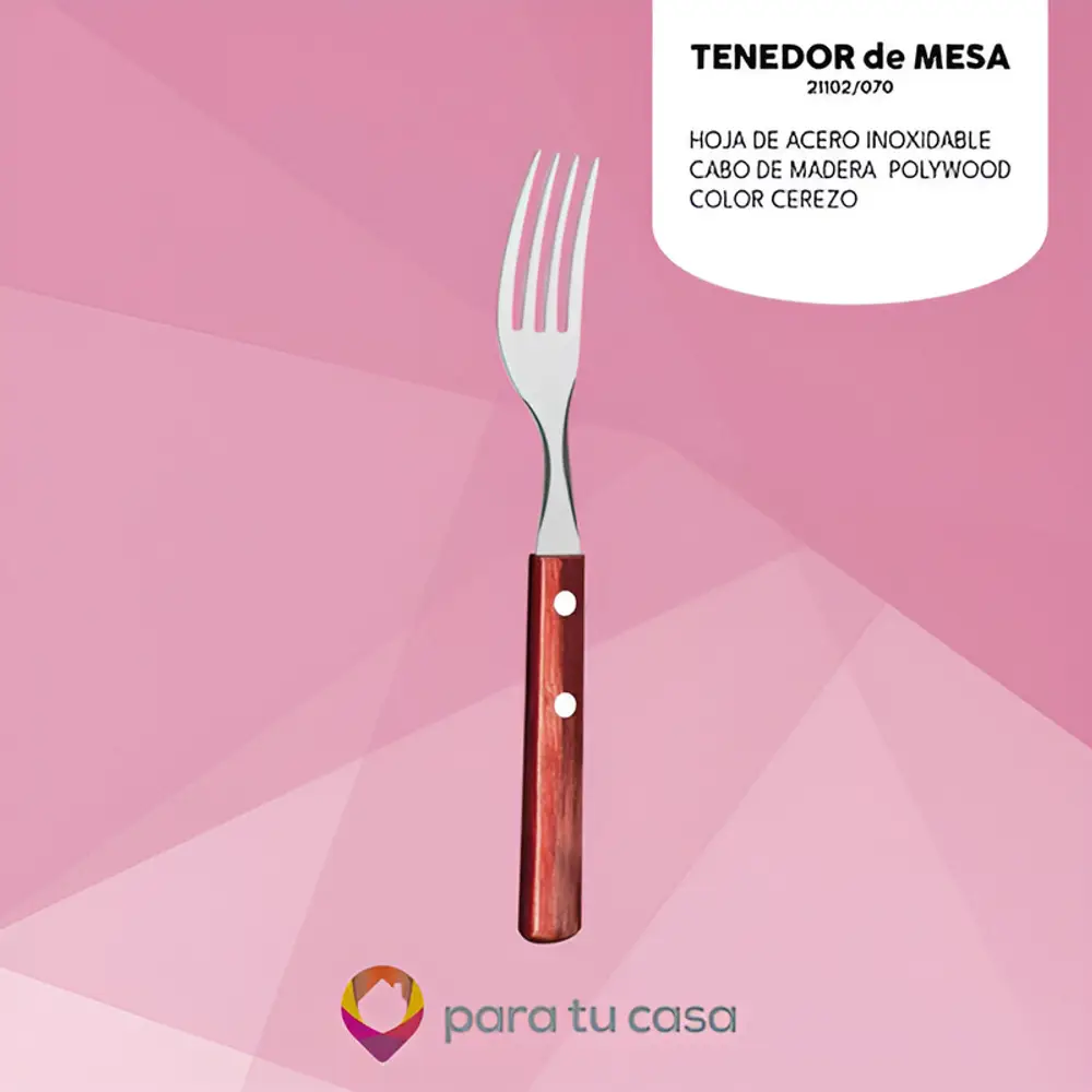 Tenedor Tramontina Polywood Cubiertos 6pz Cocina