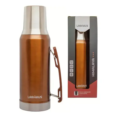 Termo Larhaus Himalaya Acero Inox 1.2 Pico Cebador Tapa Mate Matt Bronze