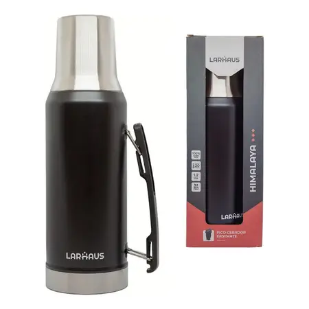 Termo Larhaus Himalaya Acero Inox 1.2 Pico Cebador Tapa Mate Negro