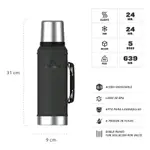 Termo Stanley 950 Ml Con Manija Pico Cebador Original Black 2.0