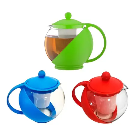 Tetera De Vidrio 1250ml Infusor Filtro Acero Inoxidable Té