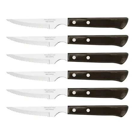 Tramontina 21109/094 Cuchillo Polywood Mango Español Roble Pack X6 Color Roble