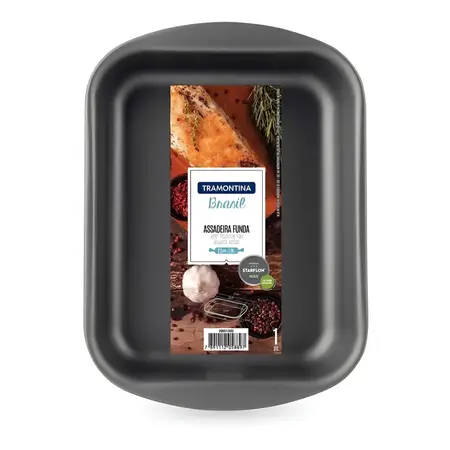 Tramontina Brasil Asadera 22cm Teflón Antiadherente Color Gris Oscuro