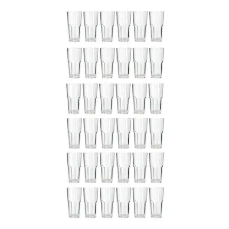 Vaso Acrílico Facetado 375ml Transparente Trago Largo X36 Transparente