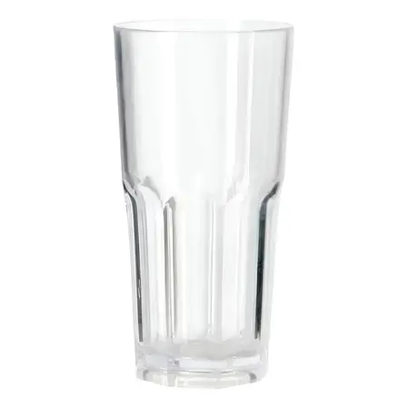Vaso Acrilico Facetado Trago Largo 375 Ml Transparente X1