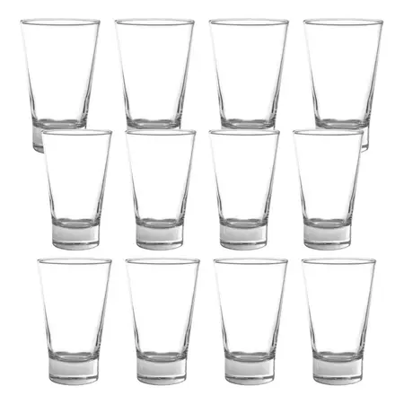 Vaso Alto London 400ml Trago Jugo Coctail Vidrio Cristar X12 Transparente
