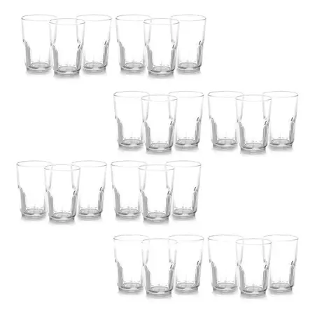 Vaso Bar Durax Genesis Vidrio Gaseosa Facetado Simil2711 X24 Transparente