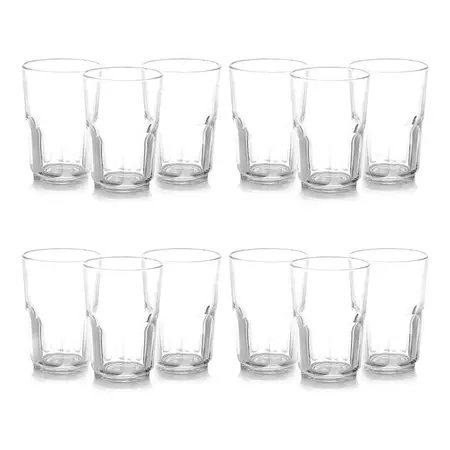 Vaso Bar Durax Genesis Vidrio Gaseosa Facetado X12 Uni Full Transparente