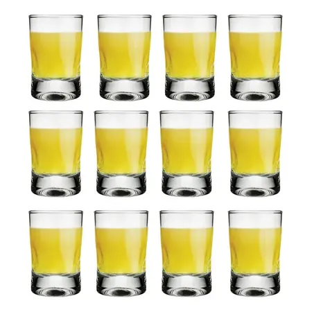Vaso De Vidrio Jugo Amassadinho Nadir Importado 240ml X12 U Transparente