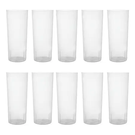 Vaso Descartable Fiesta Flexible Trago Largo Pp X 100 Unid Color Transparente