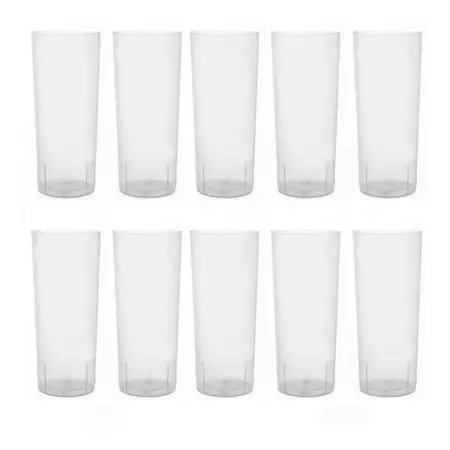 Vaso Descartable Fiesta Flexible Trago Largo Pp X 250 Unid Transparente