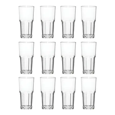 Vaso Facetado Trago Largo Vidrio Bristol Nadir 340ml X12 Uni