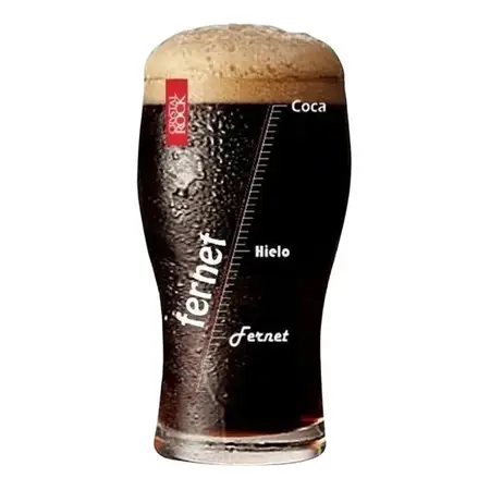 Vaso Fernet Crystal Rock Pinta Decorado Fernerometro 540ml Transparente