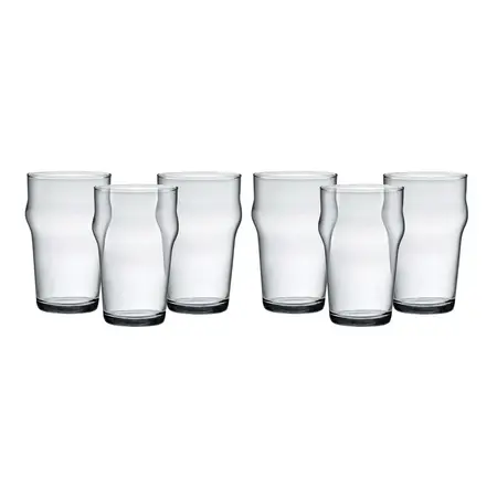 Vaso Media Pinta Nonix Vidrio Cerveza 290ml Templado X6 Transparente