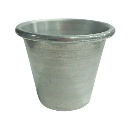 Vaso Molde Flan Individual Con Bordes Aluminio 7 Cm X1 Uni - Plateado