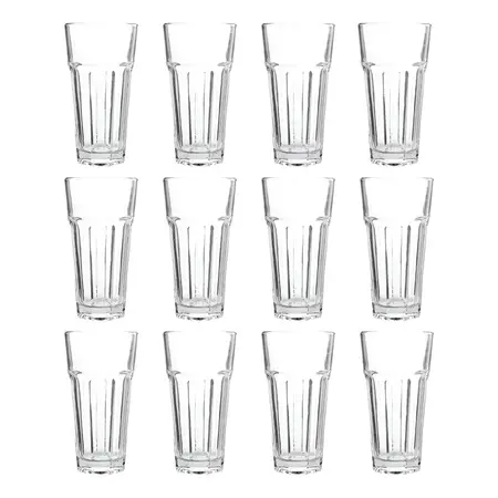 Vaso Oslo Rigolleau Vidrio Trago Largo 350ml X 12 Unidades Color Transparente