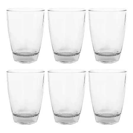 Vaso Pampa Durax De Vidrio 400ml Agua Jugo X 6 Unidades Transparente