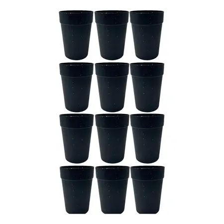 Vaso Plástico Linea Granito Carol De 420 Ml X12 Unid Cocina Color Negro